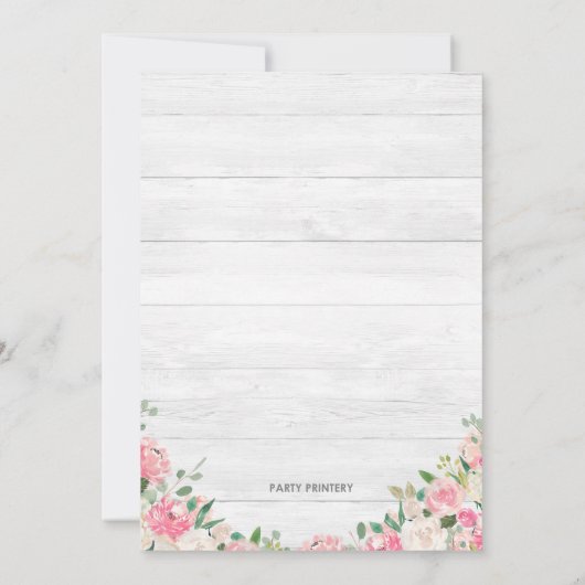 Invitations de baptême pour une fille - Fleur aqua (Dos)