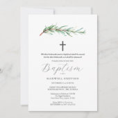 Invitations de baptême Romarin botanique (Devant)