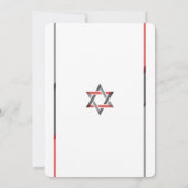 Invitations de bar moderne Mitzvah | rouge + noir (Dos)