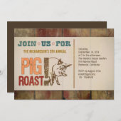 Invitations de barbecue au porc rôti (Devant / Derrière)