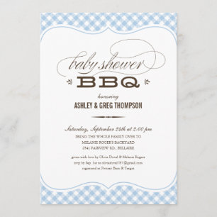 Invitations de barbecue Baby shower - Toile de tab