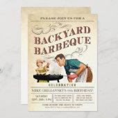Invitations de barbecue Jardin| Vintage classique  (Devant / Derrière)