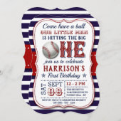 Invitations de base-ball 1er anniversaire (Devant / Derrière)