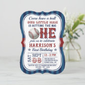 Invitations de base-ball 1er anniversaire (Debout devant)