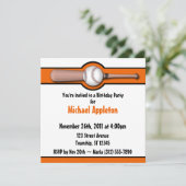 Invitations de base-ball Orange (Debout devant)