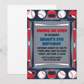 Invitations de base-ball pour enfants sportifs (Devant / Derrière)