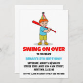 Invitations de base-ball pour enfants sportifs (Devant / Derrière)