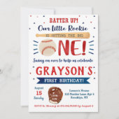Invitations de base-ball premier anniversaire (Devant)