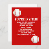 Invitations de baseball (Devant / Derrière)