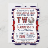 Invitations de baseball 2e anniversaire (Devant)
