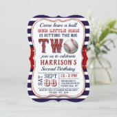Invitations de baseball 2e anniversaire (Debout devant)