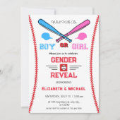 Invitations de Baseball Gender Reveillez (Devant)