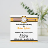 Invitations de baseball Jaune / Gold Anniversaire (Debout devant)