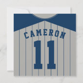 Invitations de baseball Jersey à thème Modèle (Dos)