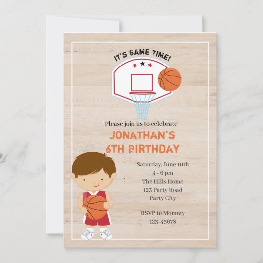 Invitations de basket-ball - Garçons Sports Toutes (Devant)