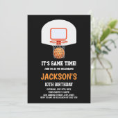 Invitations de basket-ball noir (Debout devant)