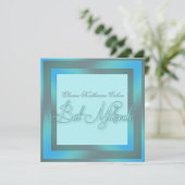 Invitations de Bat mitzvah bleu turquoise (Debout devant)