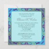 Invitations de Bat mitzvah bleu turquoise (Dos)