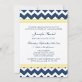 Invitations de Bat mitzvah Citron Blue Chevron (Dos)