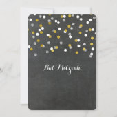 Invitations de Bat mitzvah Confetti Argent Chalkbo (Devant)
