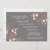 Invitations de Bat mitzvah Coral Grey Damask (Dos)