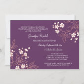 Invitations de Bat mitzvah Coral Plum Damask (Dos)
