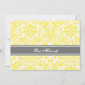 Invitations de Bat mitzvah Damas gris citron (Devant)