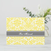 Invitations de Bat mitzvah Damas gris citron (Debout devant)