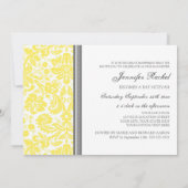 Invitations de Bat mitzvah Damas gris citron (Dos)