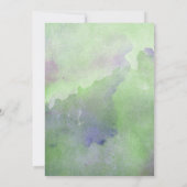 Invitations de Bat mitzvah d'aquarelle vert pourpr (Dos)