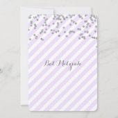 Invitations de Bat mitzvah de bandes argentées (Devant)