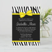 Invitations de Bat mitzvah de Bow imprimé Jaune Ze (Debout devant)