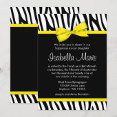 Invitations de Bat mitzvah de Bow imprimé Jaune Ze (Devant / Derrière)