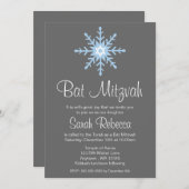 Invitations de Bat mitzvah de flocon de neige en h (Devant / Derrière)