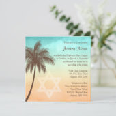 Invitations de Bat mitzvah de palmiers de plage tr (Debout devant)