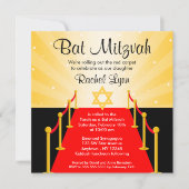 Invitations de Bat mitzvah de Red Carpet Hollywood (Devant)
