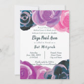 Invitations de Bat mitzvah de Roses Roses Bleues, (Devant)