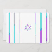 Invitations de Bat mitzvah photo | Violet + Turquo (Dos)