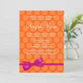 Invitations de Bat mitzvah Pink Orange Polka Dot B (Debout devant)