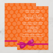 Invitations de Bat mitzvah Pink Orange Polka Dot B (Devant / Derrière)