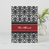 Invitations de Bat mitzvah Red Damask (Debout devant)