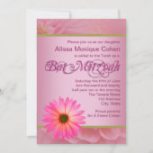 Invitations de Bat mitzvah Rose Daisy (Devant)
