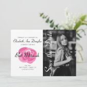 Invitations de Bat mitzvah Rose Rose (Debout devant)
