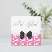 Invitations de Bat mitzvah rose Zebra (Debout devant)