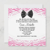 Invitations de Bat mitzvah rose Zebra (Dos)