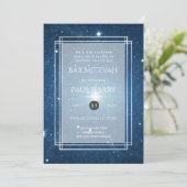 Invitations de Bat mitzvah Starry Night Blue Bar (Debout devant)