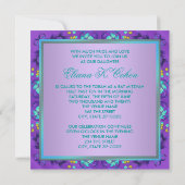 Invitations de Bat mitzvah turquoise bleu pourpre (Dos)