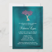 Invitations de Bat mitzvah Turquoise Purple Tree o (Devant)