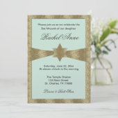 Invitations de Bat mitzvah vert menthe pâle (Debout devant)