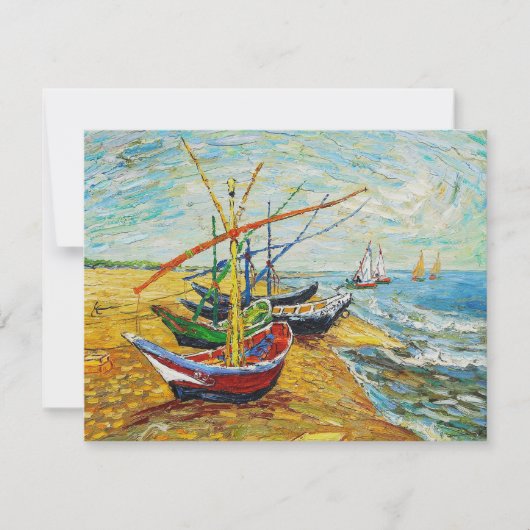 Invitations de bateaux de pêche Van Gogh (Devant)